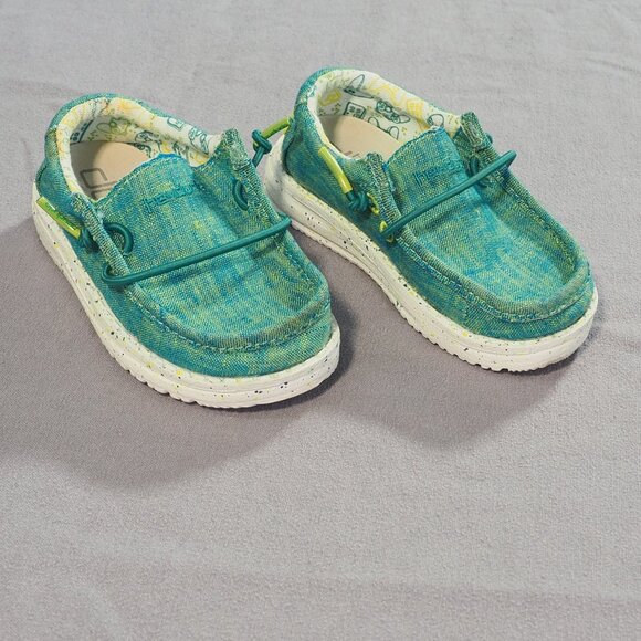 Hey Dude Other - Hey Dude Wally Toddler Shoes Kids 7 Chambray Gamer Green Slip On Youth Boy Girl